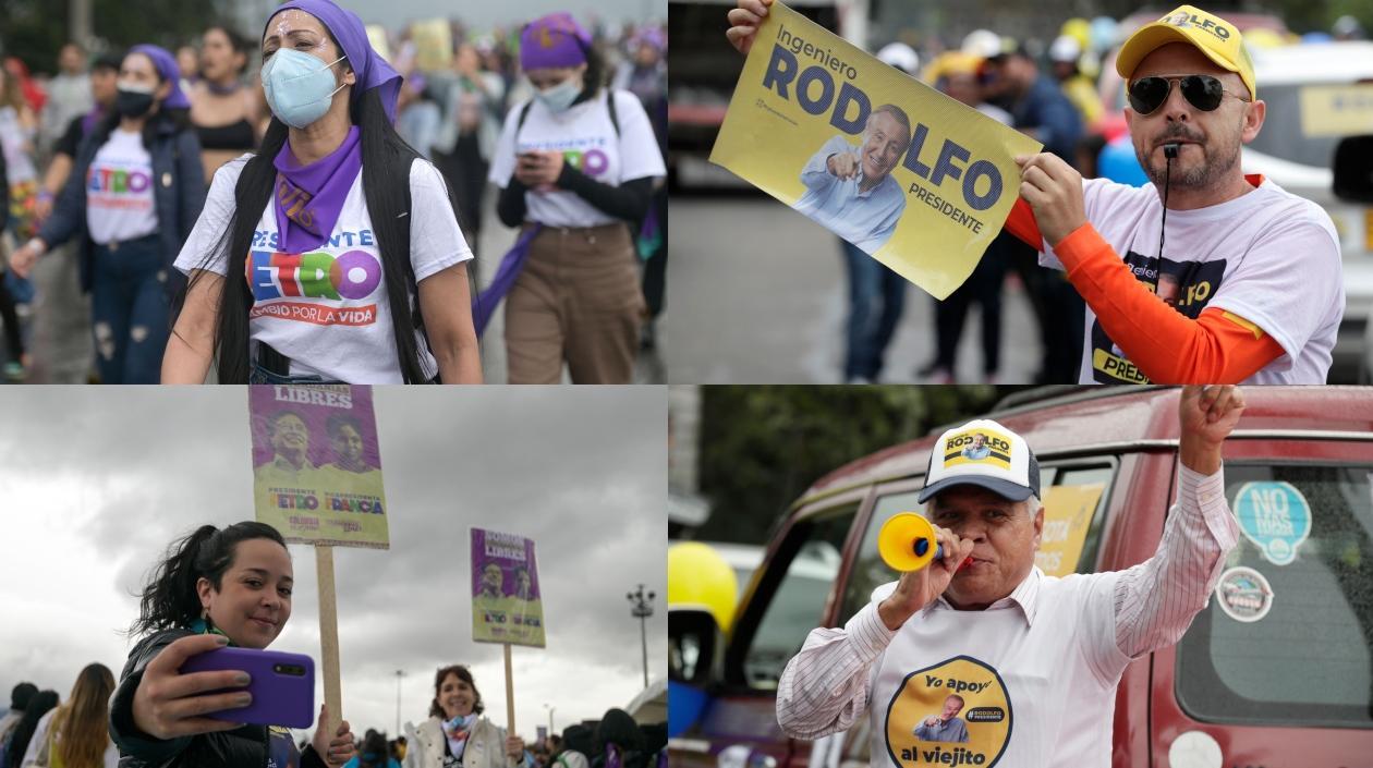 Seguidores de Petro y Hernández.