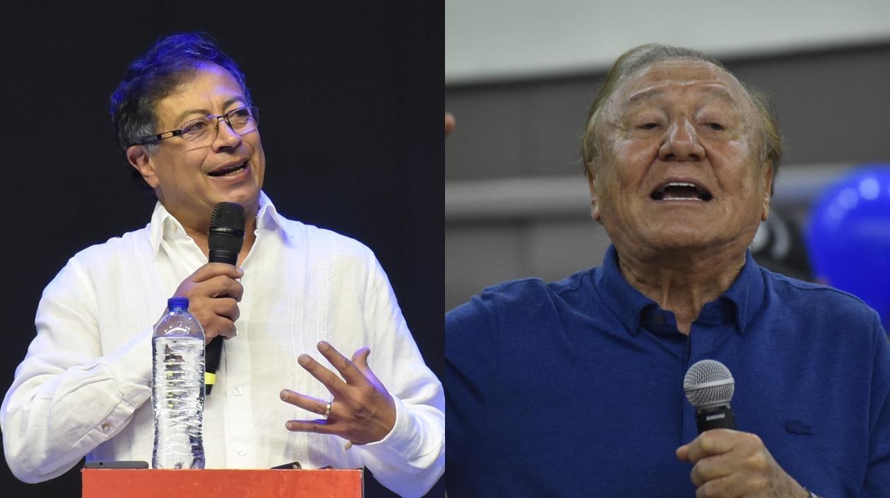Los candidatos Gustavo Petro y Rodolfo Hernández.