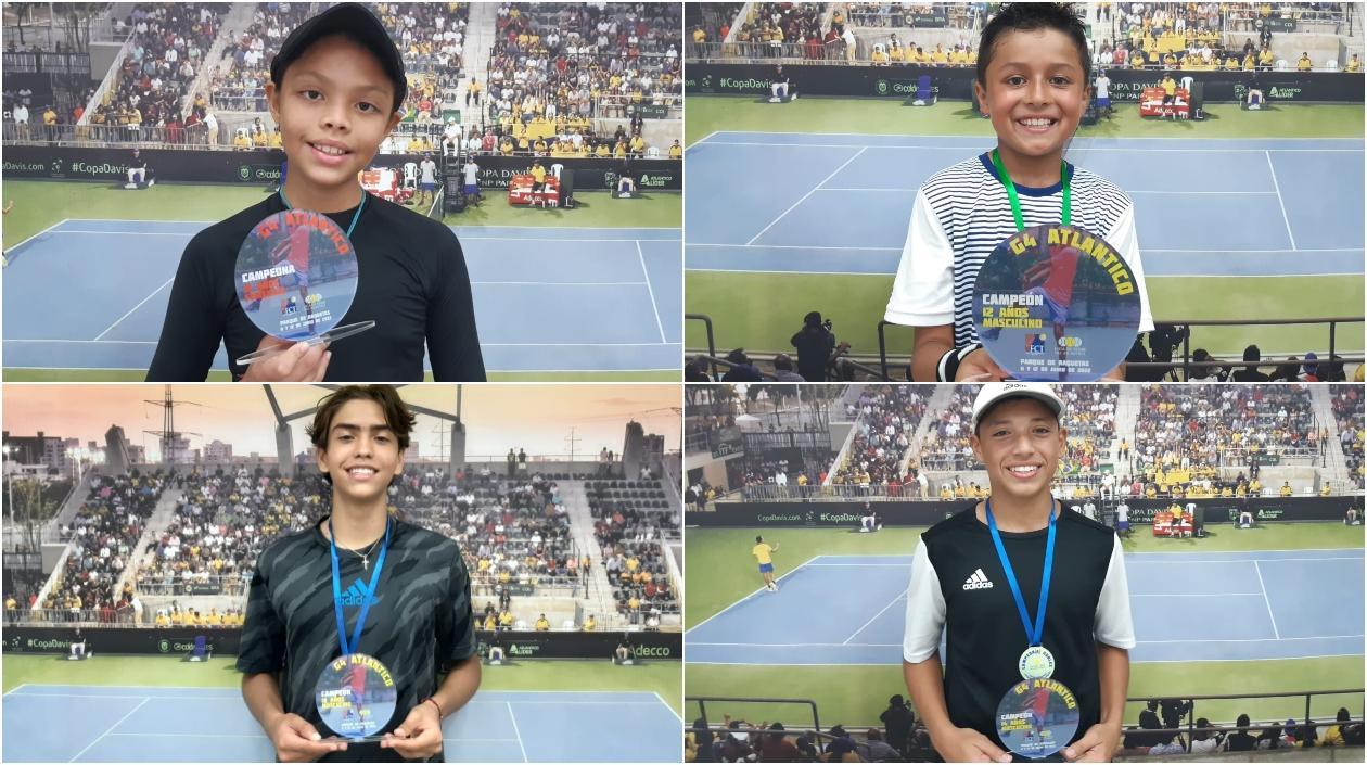 Camila Marrugo, Nicolás Moreno, Juan Iguarán y Santiago Utrera, algunos de los ganadores del torneo. 