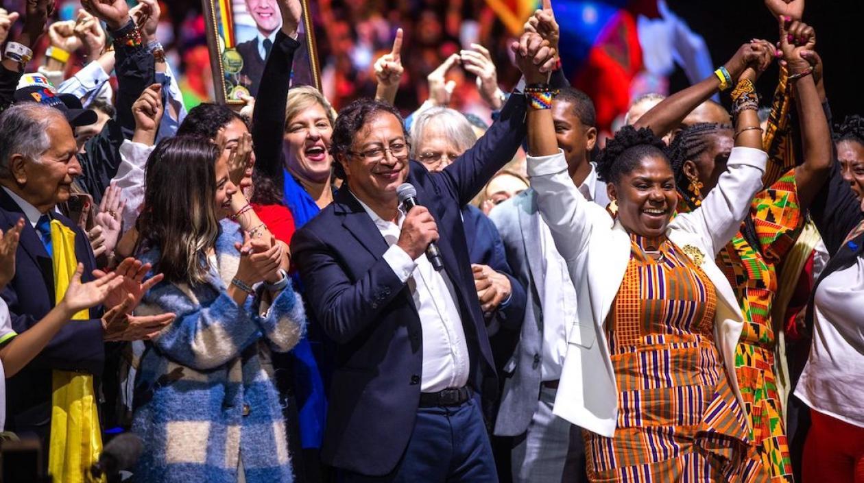 El Presidente electo Gustavo Petro con su fórmula Francia Márquez.