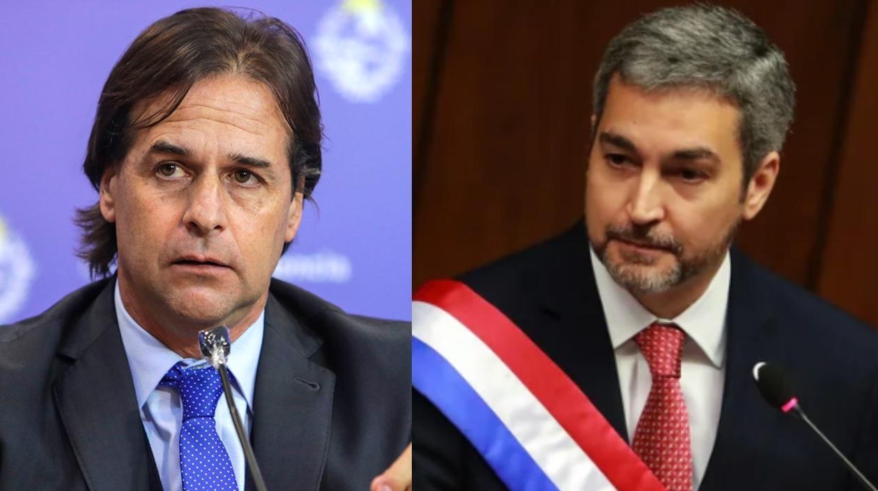 Luis Lacalle Pou y Mario Abdo Benítez. 