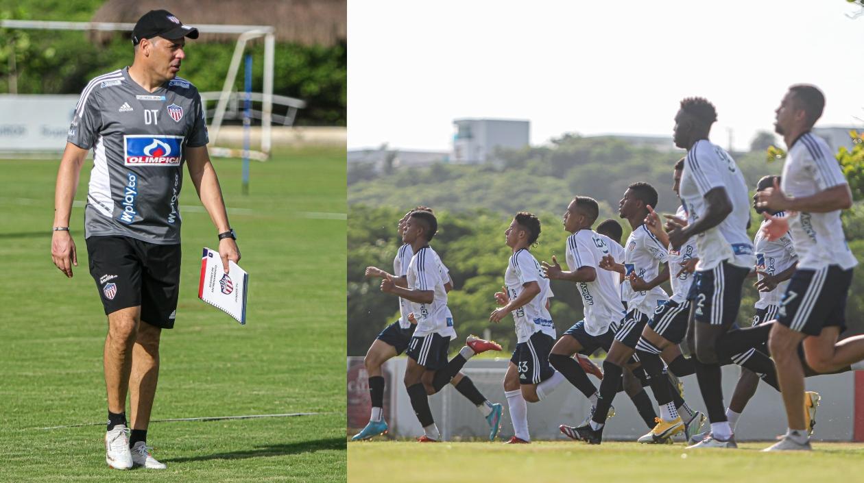 Juan Cruz Real y sus jugadores en el primer día de pretemporada. 
