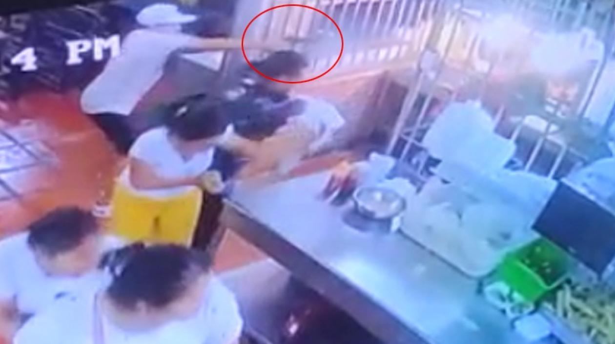 Momento del ataque sicarial.