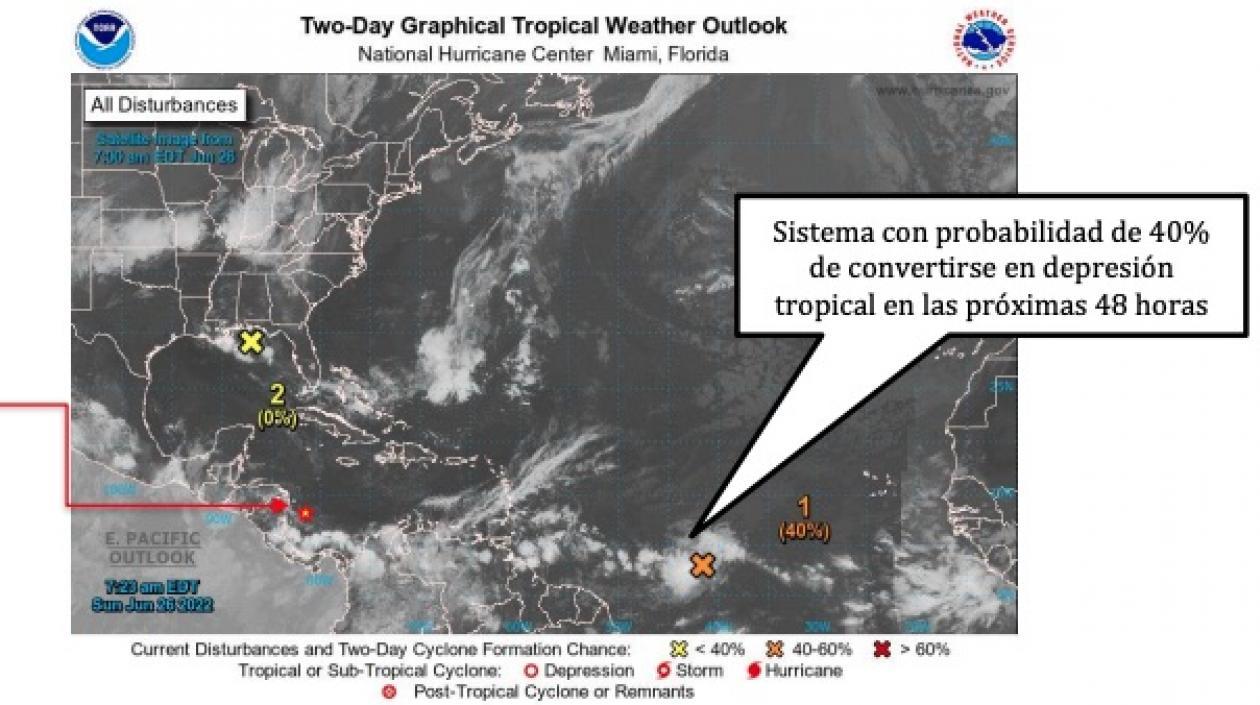 Imagen satelital de las actuales condiciones.