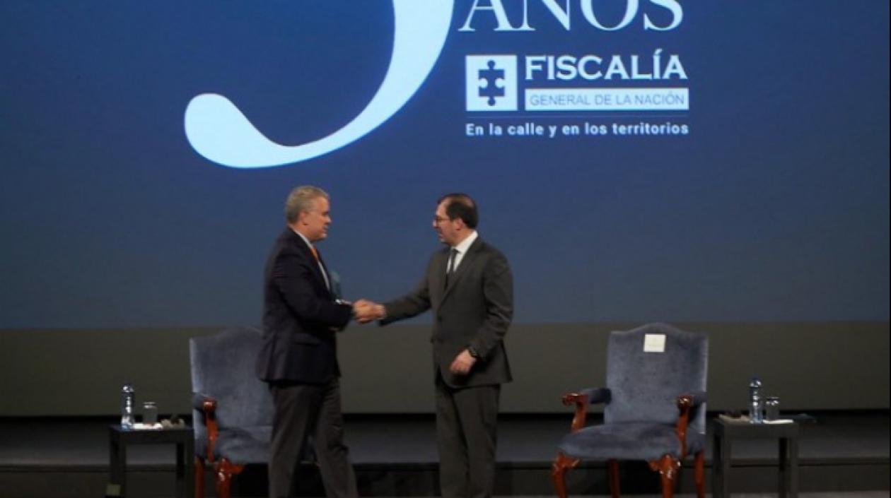 Iván Duque, Presidente de la República; y Francisco Barbosa, Fiscal General.