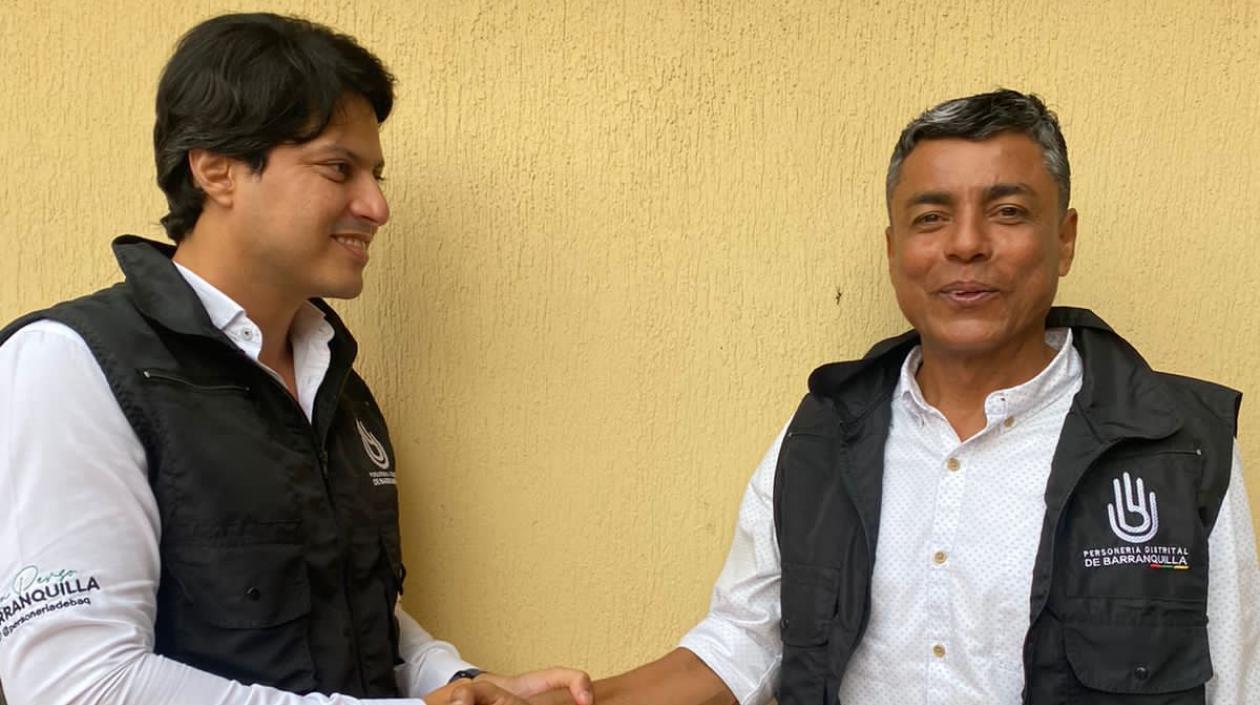 El Personero Miguel Ángel Álzate con el Coordinador de Salud, Wilson Llanos.