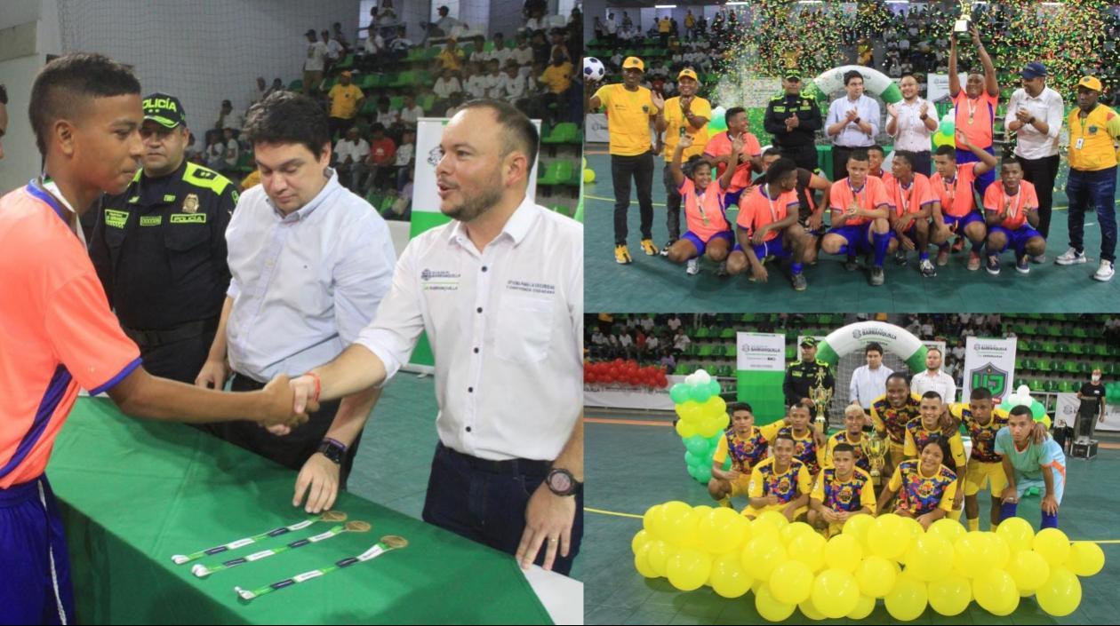 Los jóvenes durante el encuentro deportivo. 