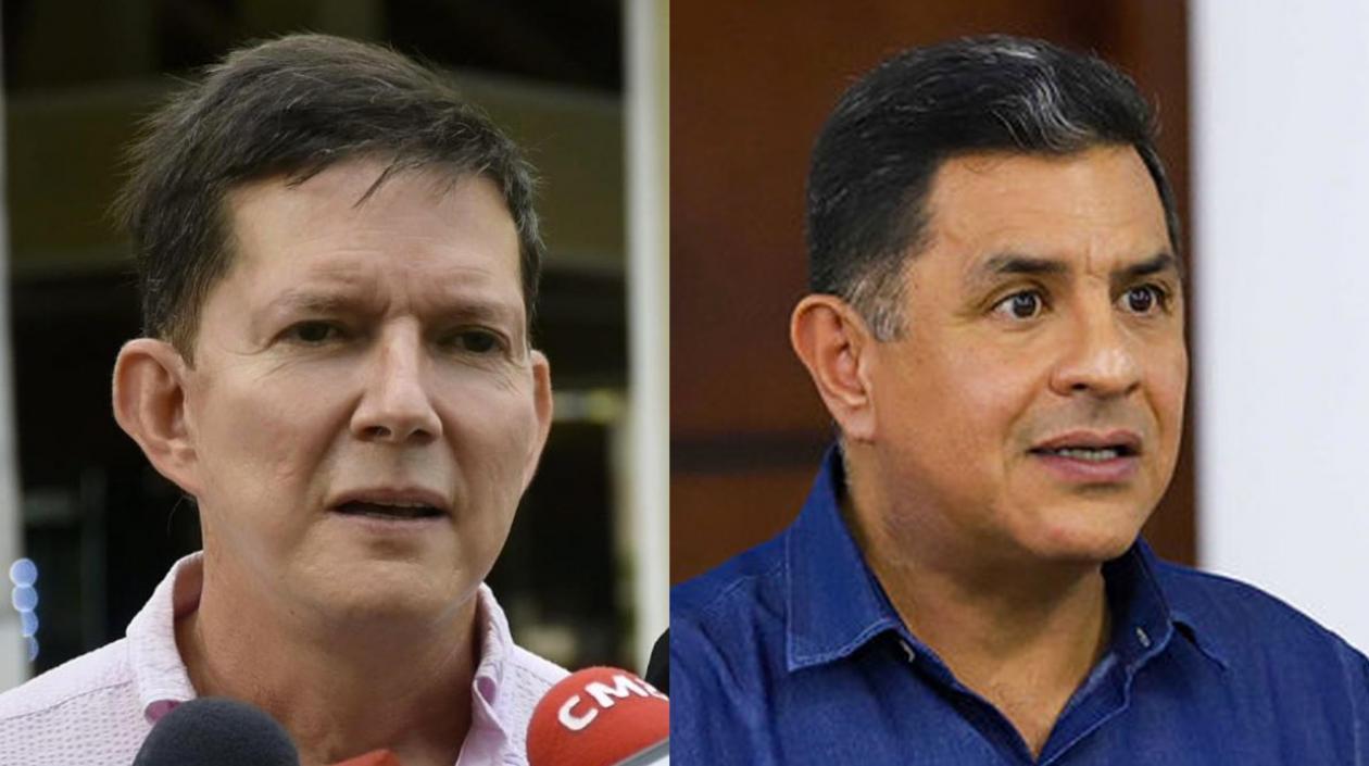 Wilson Ruiz, ministro de Justicia, y Jorge Iván Ospina, alcalde de Cali