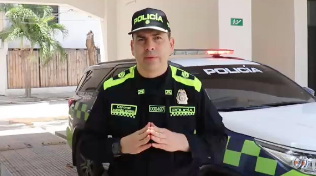 Coronel Andrés Serna, comandante de la Policía del Magdalena. 