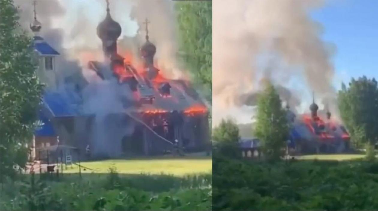 Estado en que quedó la iglesia en San Petersburgo.