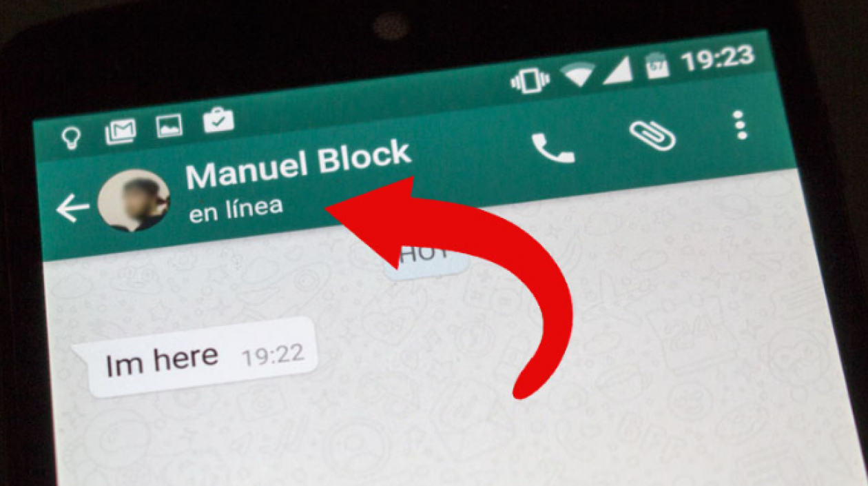 Estado en línea de WhatsApp. Imagen de referencia. 