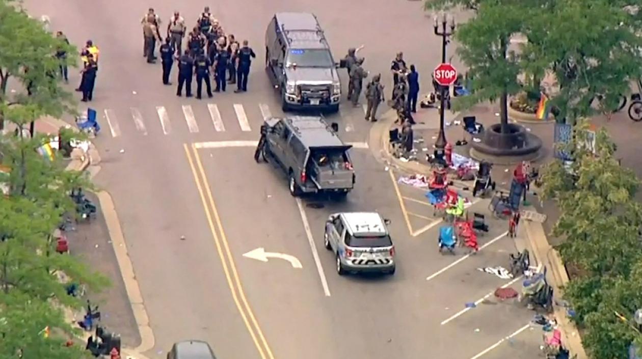 Unidades de la Policía haciendo presencia en la zona.