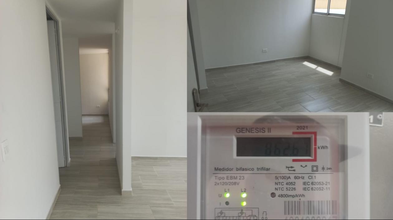 El contador de energía y la evidencia que el apartamento sigue sin ser habitado. 