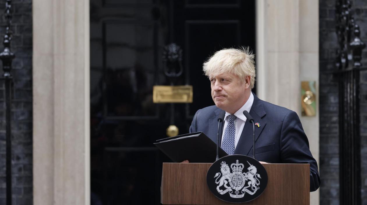 Boris Jhonson en la rueda de prensa del pasado jueves