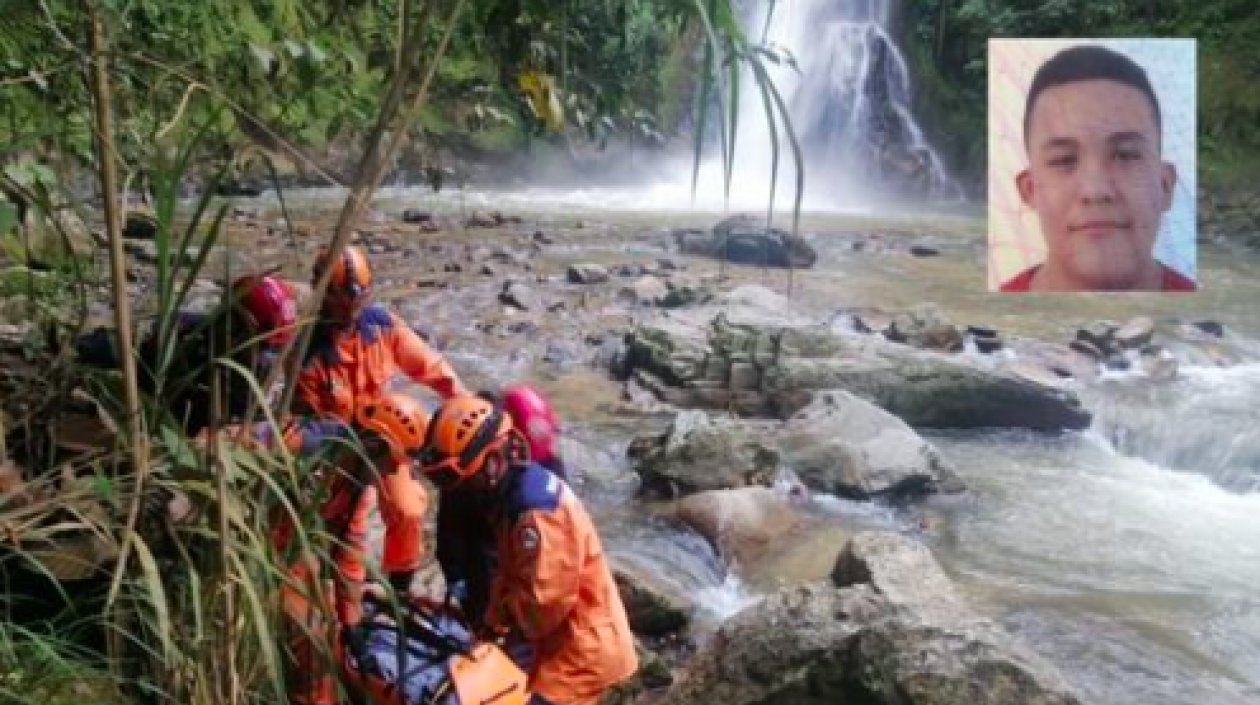 La Defensa Civil de Piedecuesta rescató el cuerpo de José Fernando Ocampo Beltrán (en el recuadro).