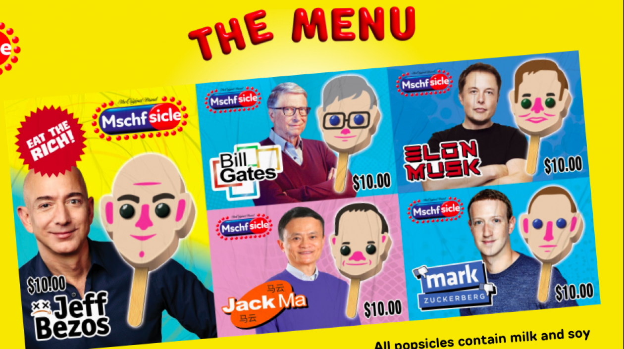 Jeff Bezos, Elon Musk y Bill Gates hacen parte del menú de paletas.