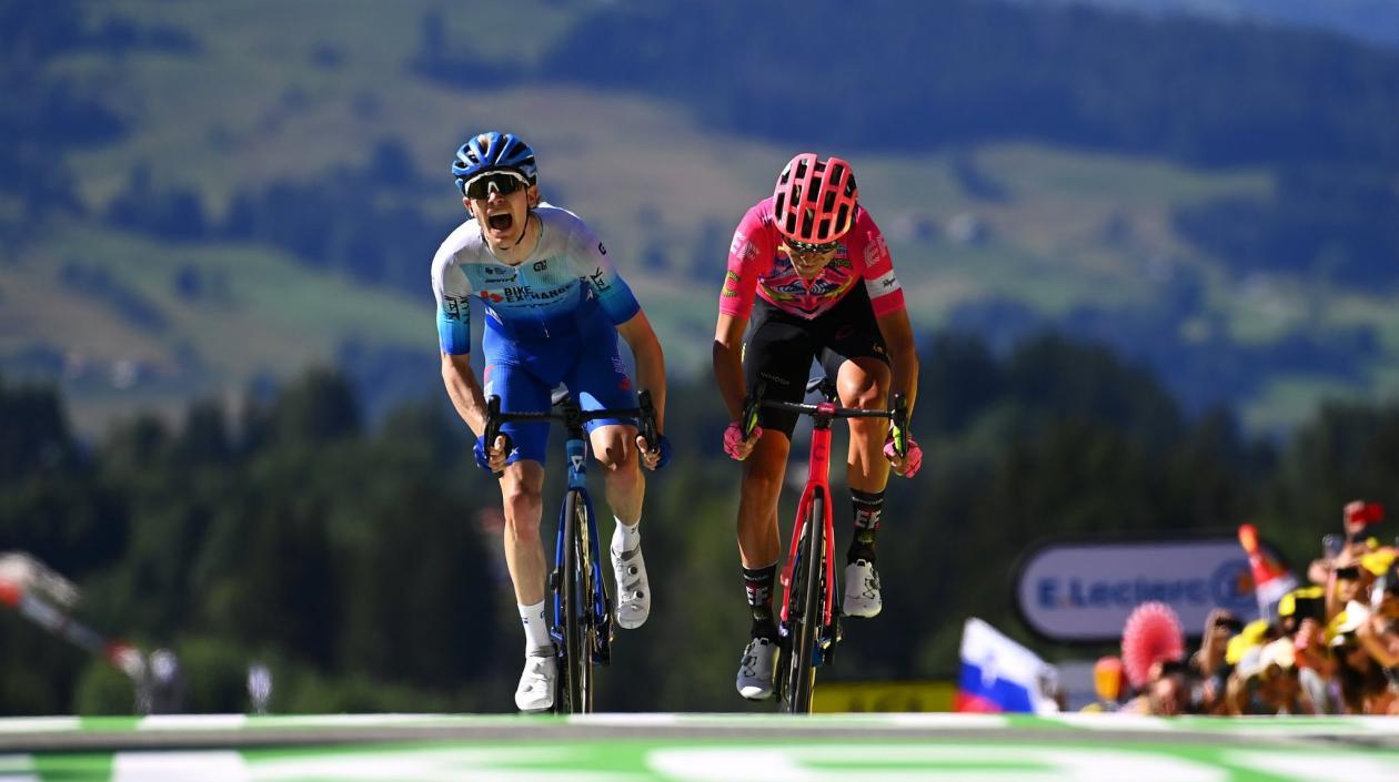 Momento de la victoria de Magnus Cort Nielsen. 