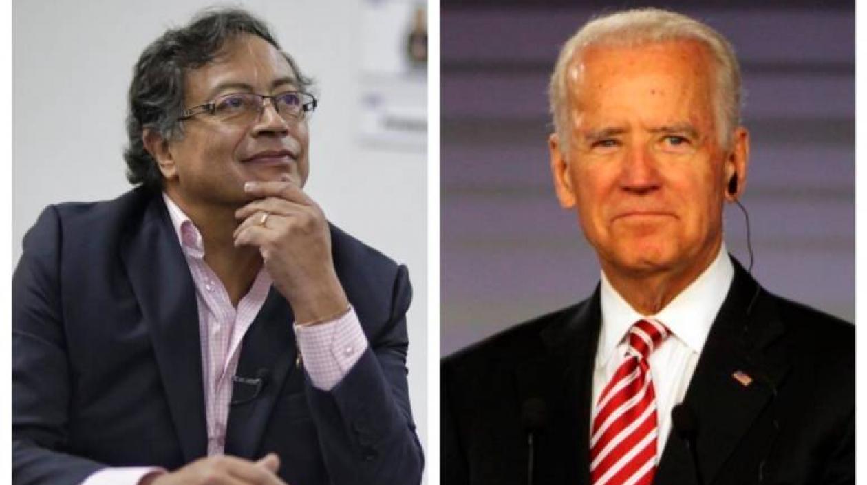 Gustavo Petro, presidente electo, Joe Bide, presidente de EE. UU.