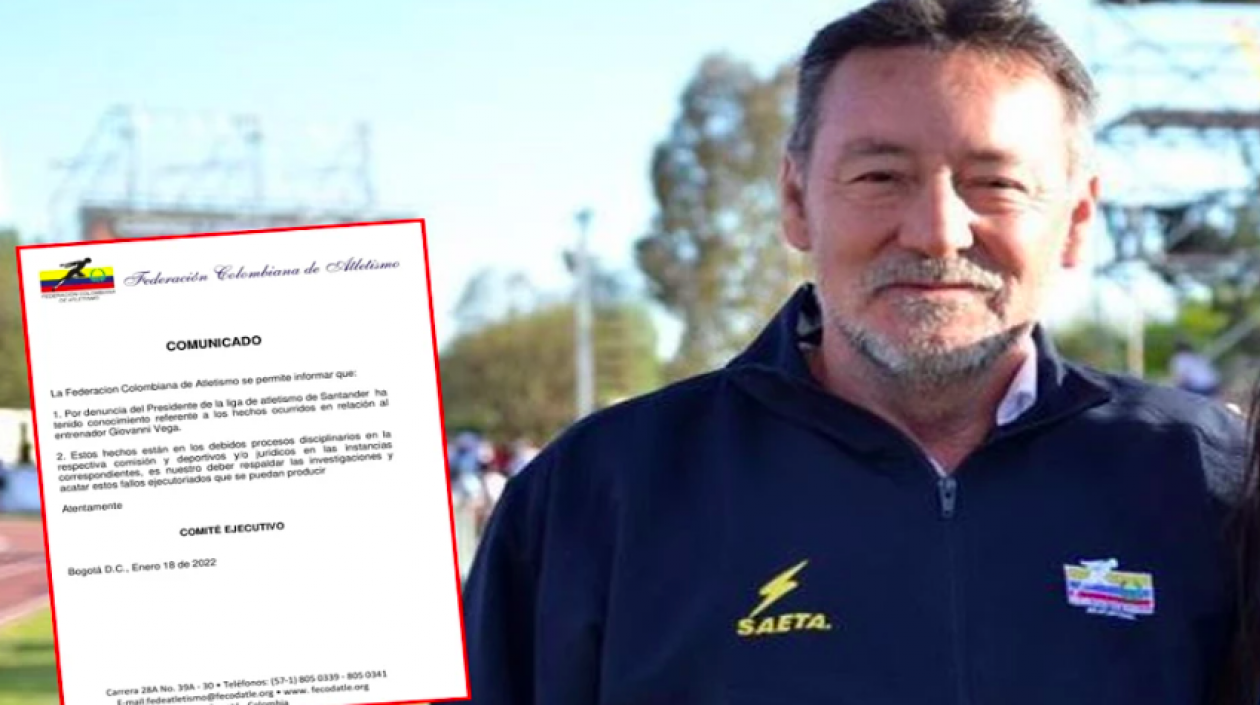 Giovanni Vega Blanco, entrenador de atletismo enviado a la cárcel.