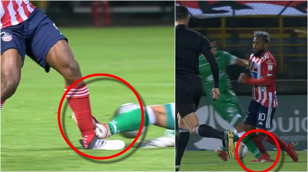 Las violentas entradas de Juan Alejandro Mahecha. 