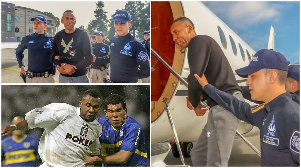 Jhon Viáfara en sus momentos como jugador y al ser extraditado. 