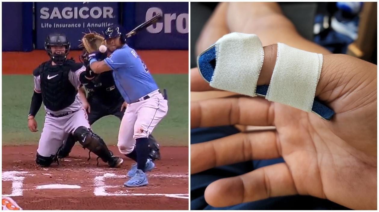 Pelotazo a Harold Ramírez. 