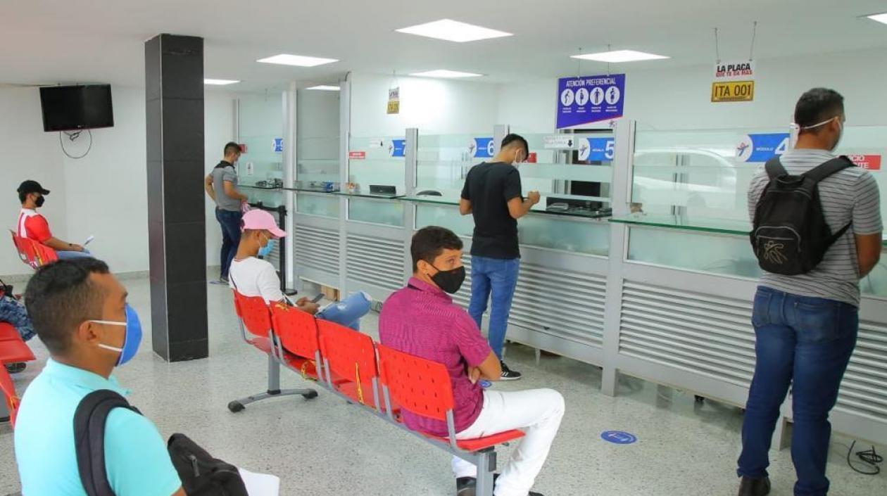 Oficina de recaudos de la Gobernación.