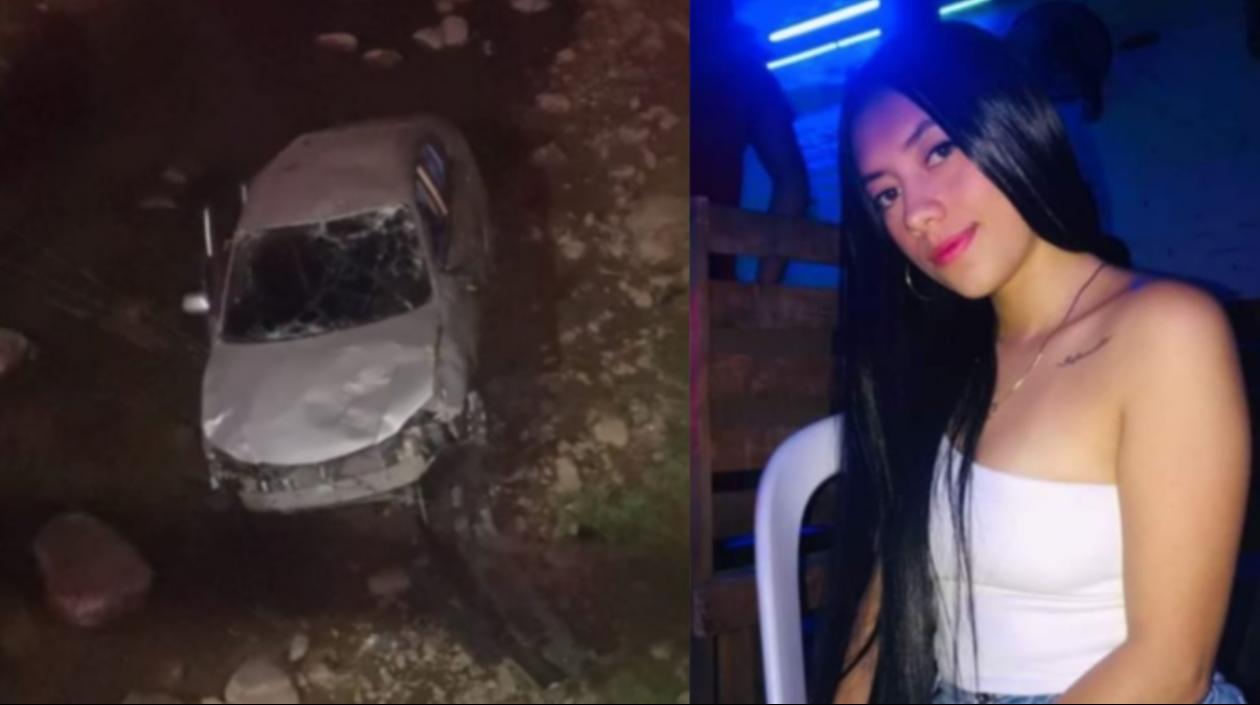 Cris Juliana López Urrego y el vehículo en que se movilizaba. 