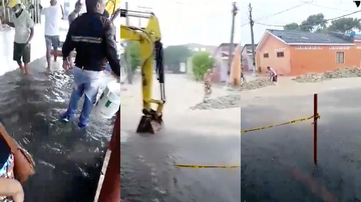 Viviendas inundadas en el barrio El Santuario. 
