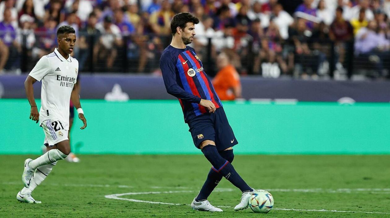 Gerard Piqué durante el Clásico ante el Real Madrid. 