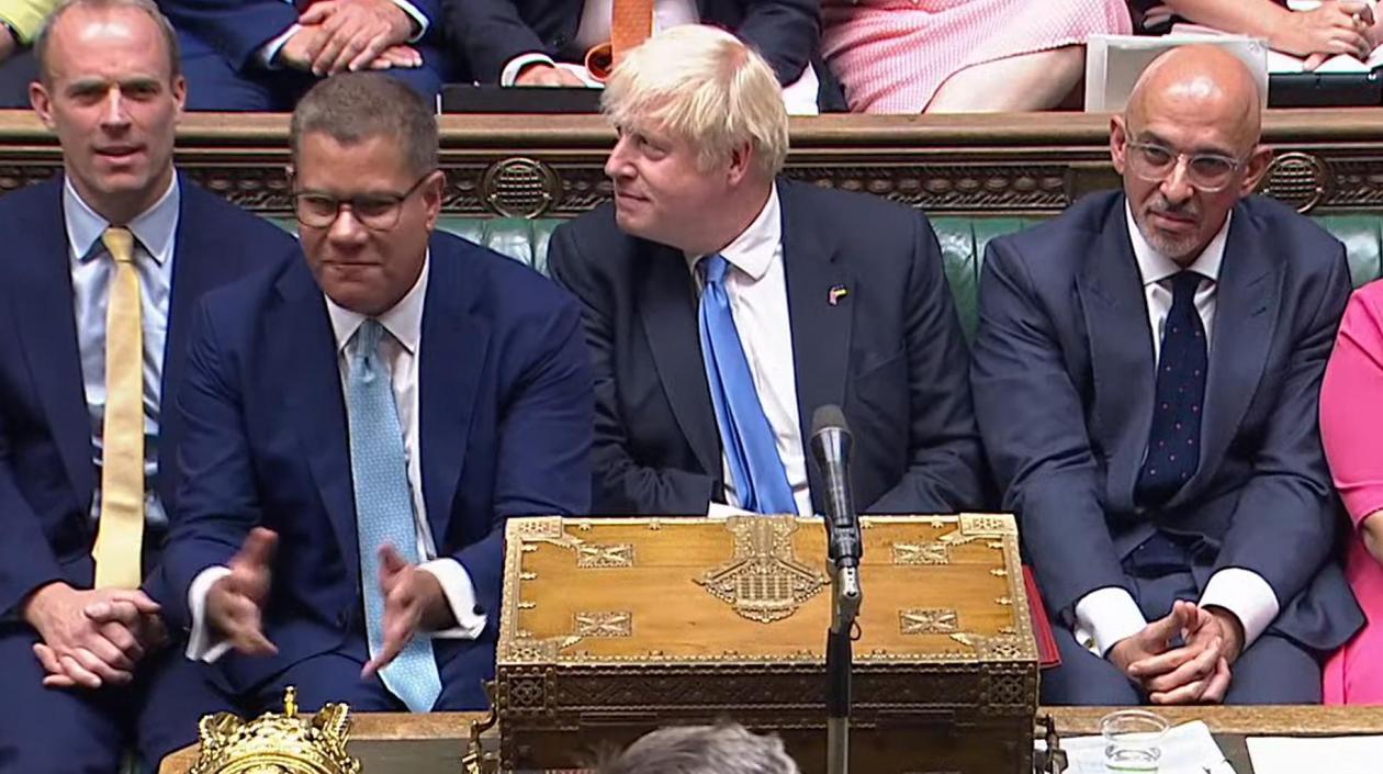 Boris Johnson durante su última sesión en la Cámara de los Comunes el pasado 20 de julio.