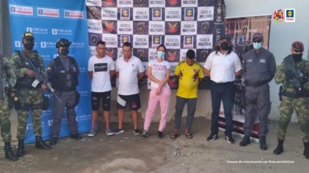 Los cinco señalados integrantes del 'Clan del Golfo'.