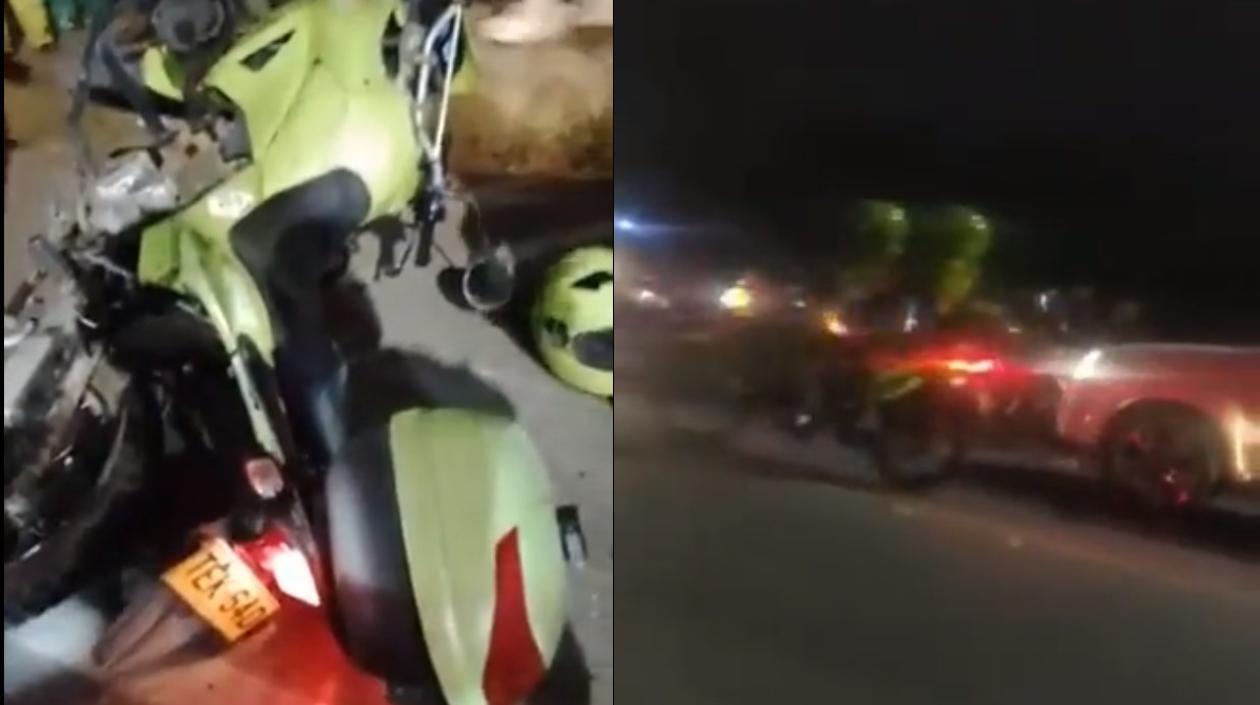 Uniformados patrullan la zona en donde fueron atacados dos policías en Jamundí.