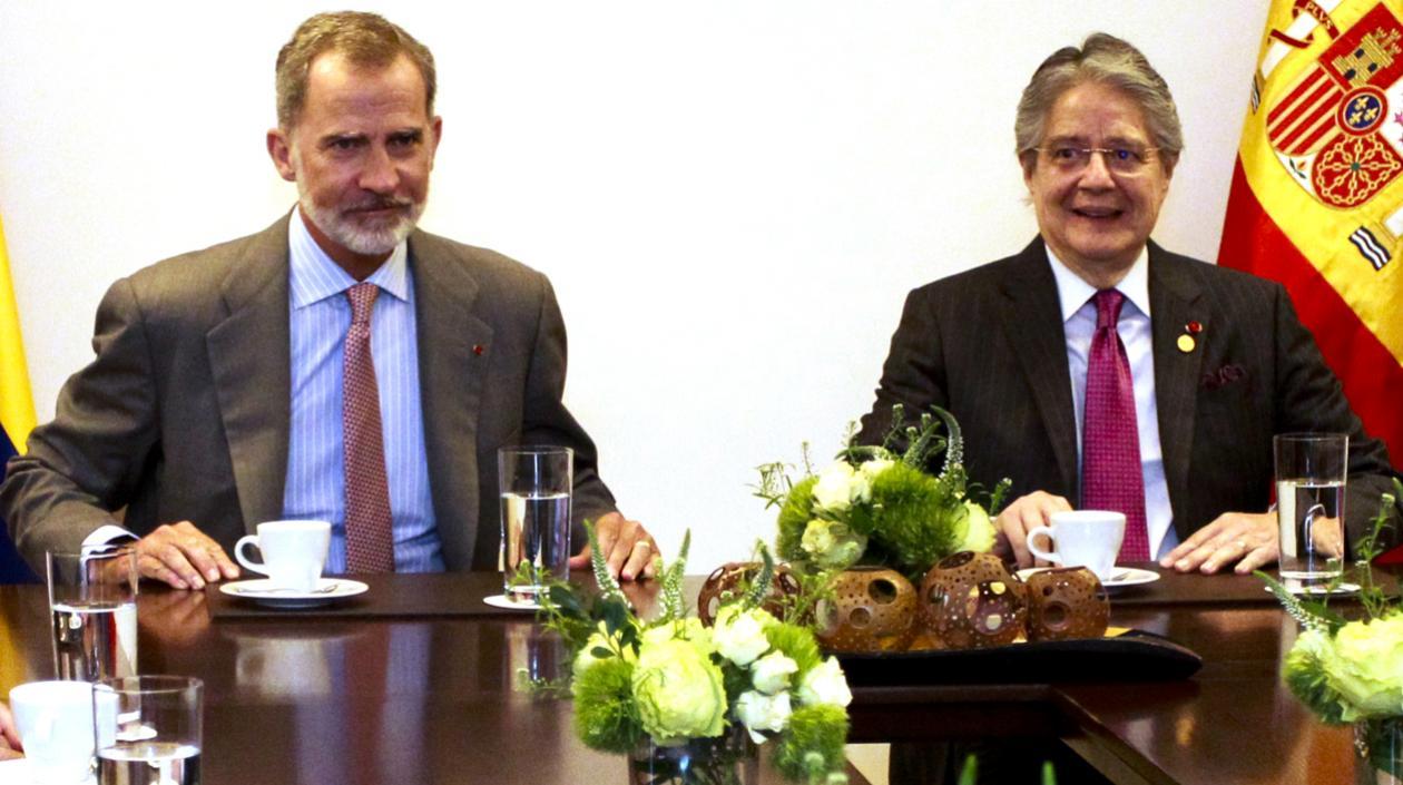Rey de España, Felipe VI y Guillermo Lasso.