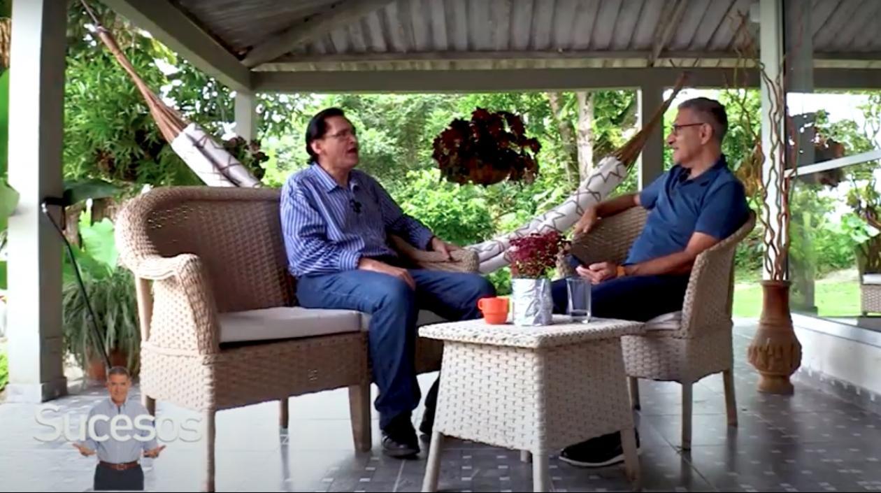 El periodista Jorge Cura con el compositor Luis Egurrola.