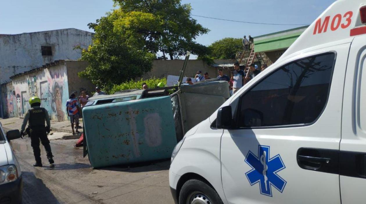 Accidente de tránsito en la calle murillo.