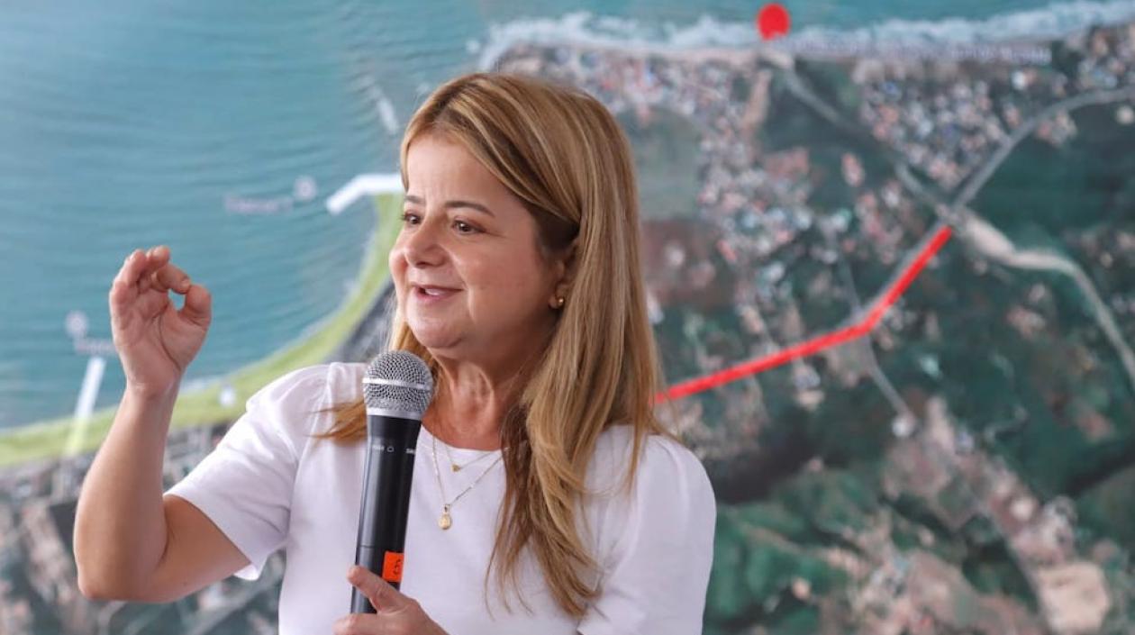 La Gobernadora Elsa Noguera exponiendo el proyecto.