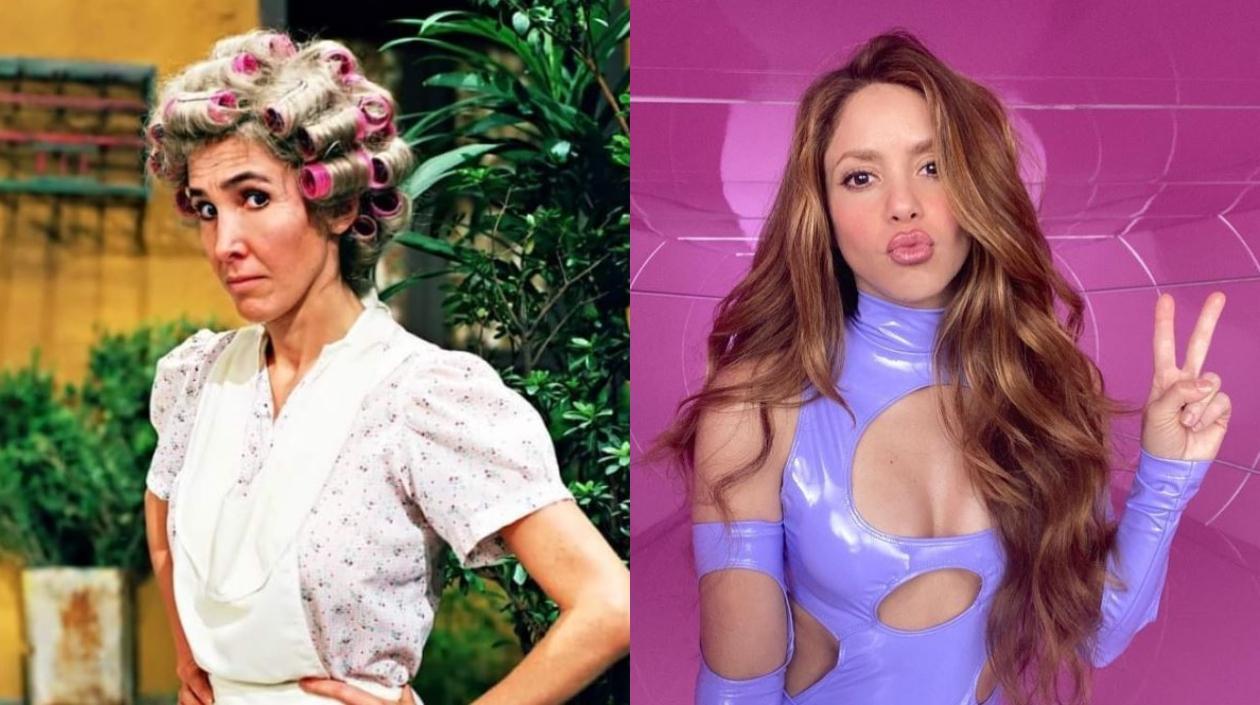 El personaje 'Doña Florinda' y la cantante Shakira.