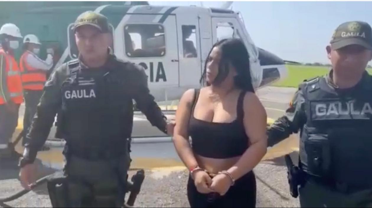 Alias 'Paola' tras ser trasladada desde el departamento de Bolívar a la ciudad de Barranquilla. 
