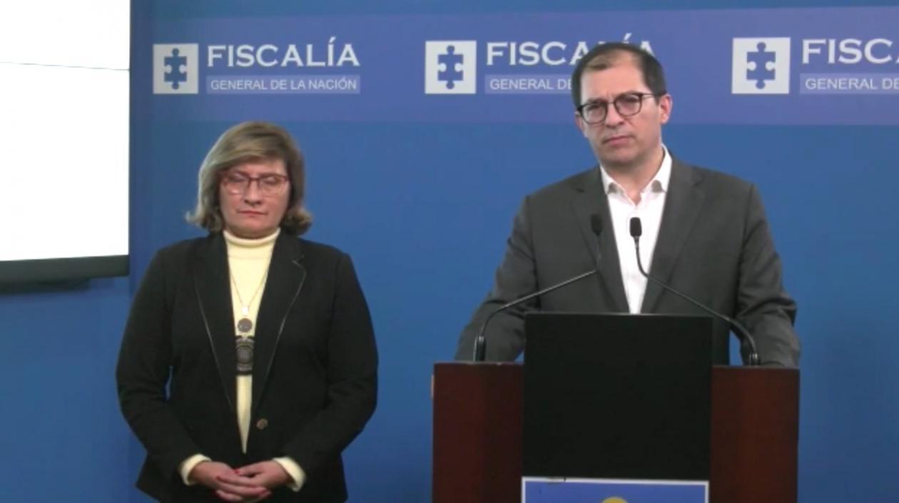 El Fiscal Francisco Barbosa haciendo el anuncio.