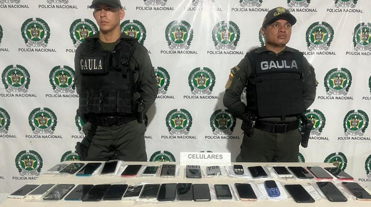 Celulares hallados en la penitenciaría El Bosque. 