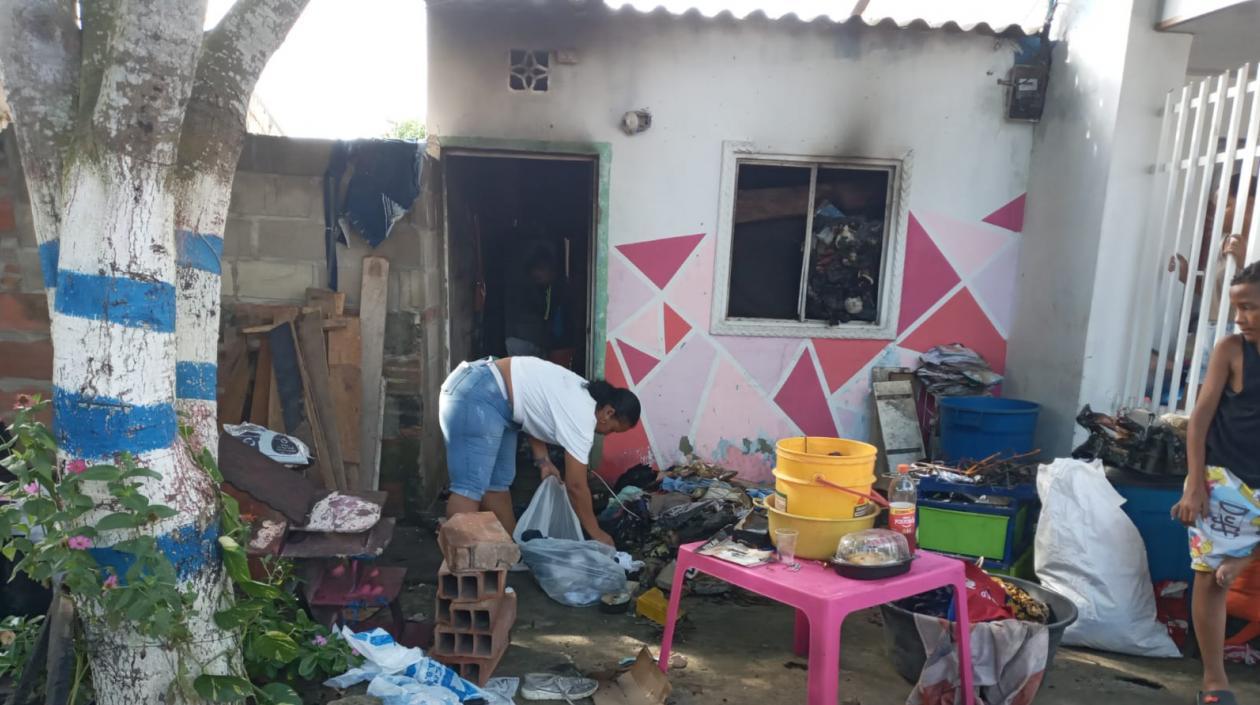Estado de la vivienda, tras el incendio.
