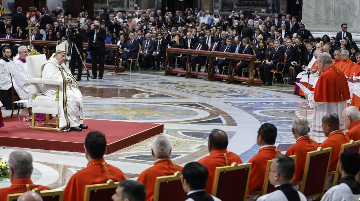 El Papa durante su homilía de hoy.