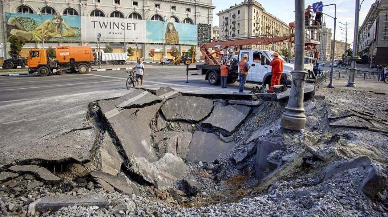 Daños causados por un rocket disparado por los rusos en territorio ucraniano.