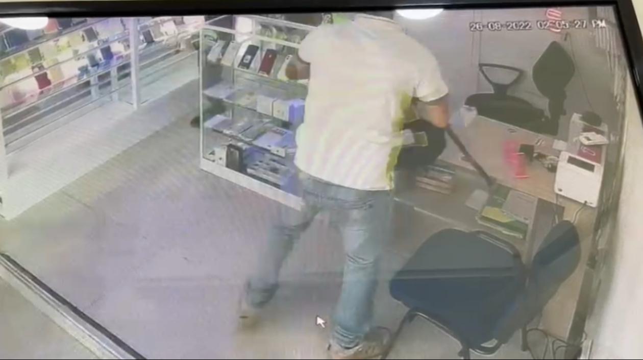 Momento en que se presentó el atraco. 