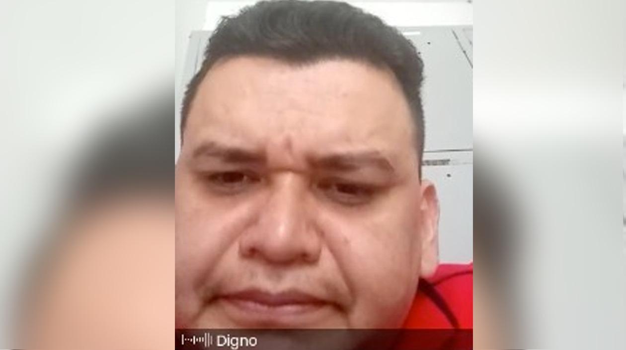 Digno Palomino durante la audiencia virtual. 