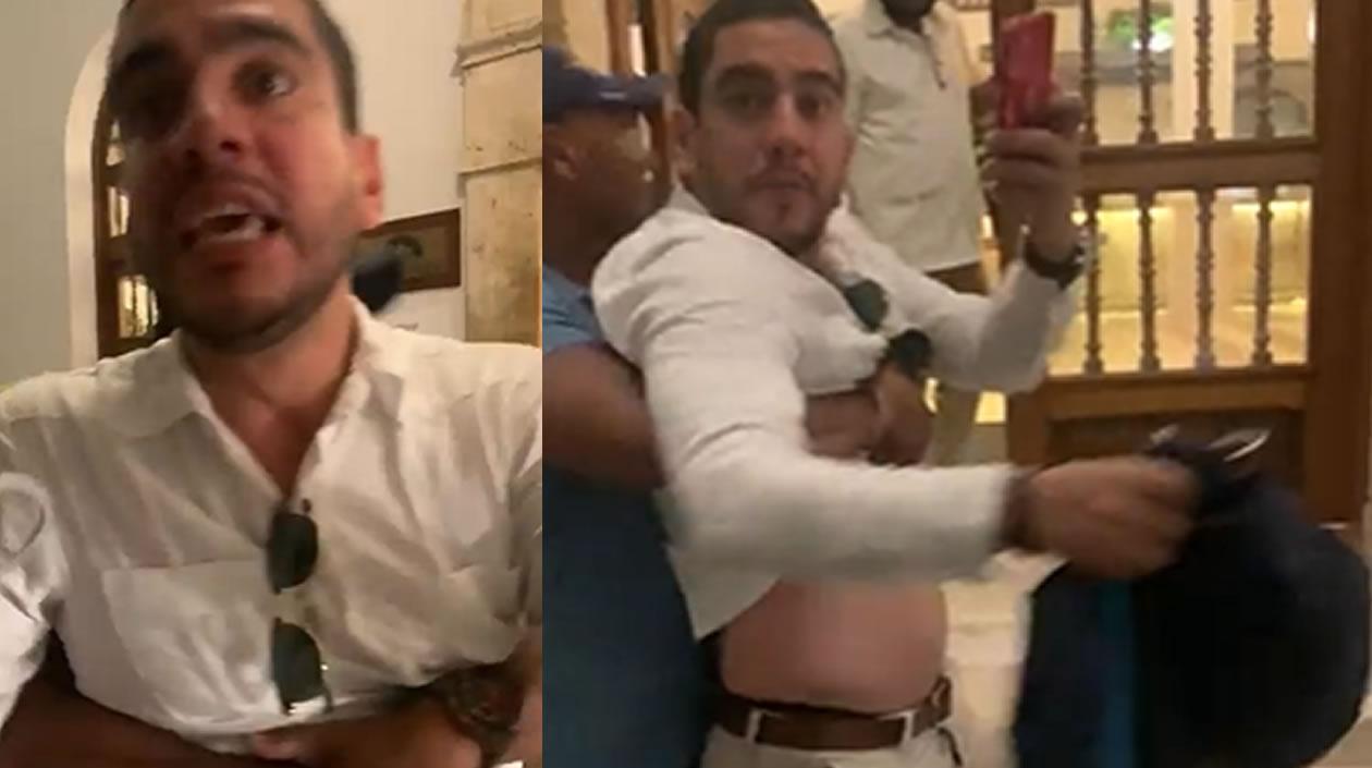 Senador Alex Flórez ( Pacto Histórico) en pleno escándalo en el hotel.