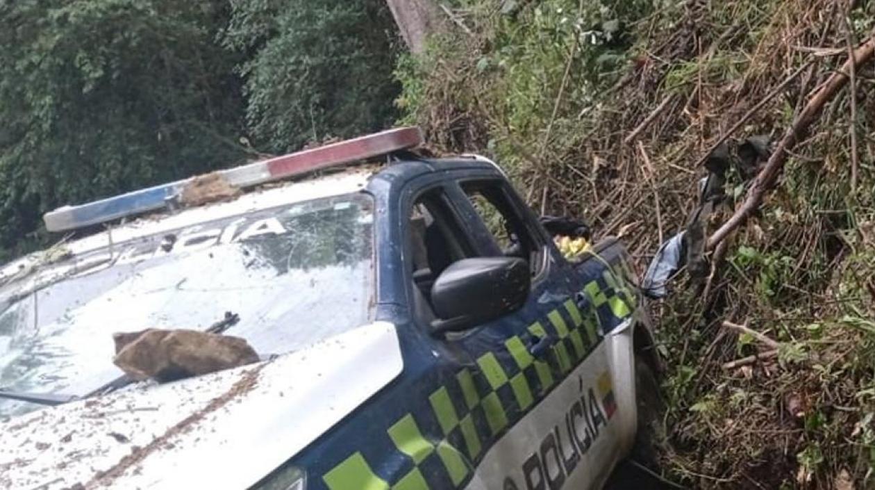Momentos después del atentado a la Policía.