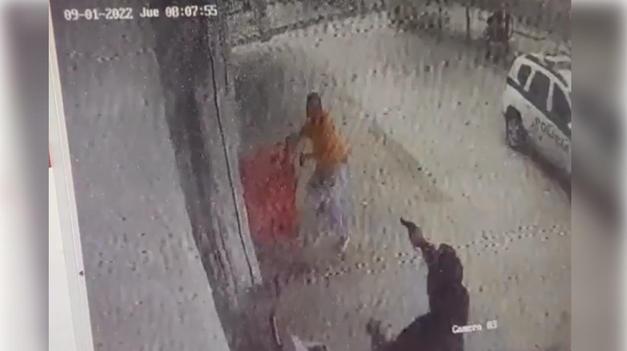 Momento del atraco en Soledad.