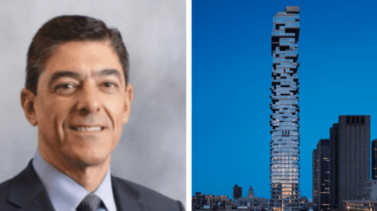 El ejecutivo Gustavo Amal y el rascacielos donde murió.